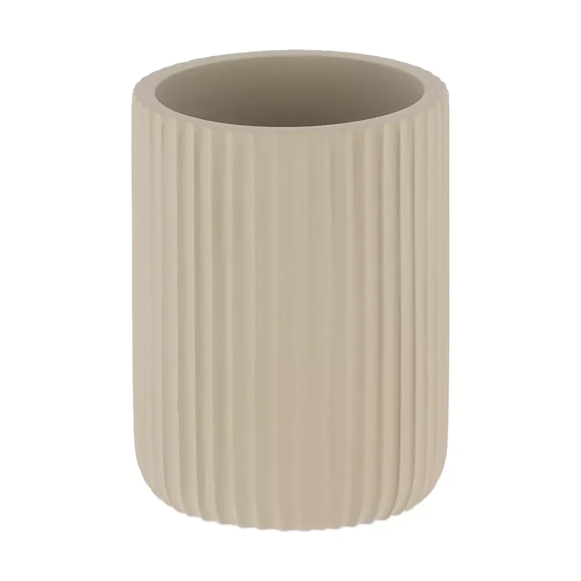 Set di accessori bagno in resina Strié Tortora