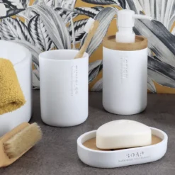 Set di accessori bagno Purebamboo Bianco