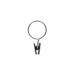 Set di 8 anelli con clip per bastone per tende (D25 mm) Jili Argento