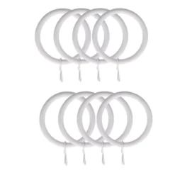 Set di 8 anelli per bastone per tenda (D28 mm) Lino Bianco opaco
