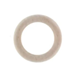 Set di 8 anelli per bastone per tende in legno cerusato (D28 mm) Soren Naturale
