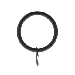 Set di 8 anelli per bastone per tenda (D28 mm) Lino Nero opaco
