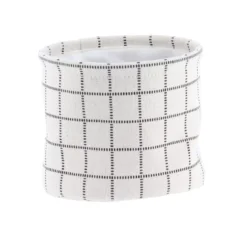 Set di 3 cestini portaoggetti (17 cm) Quadretti Bianco