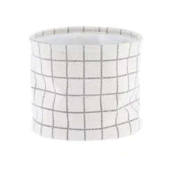 Set di 3 cestini portaoggetti (17 cm) Quadretti Bianco