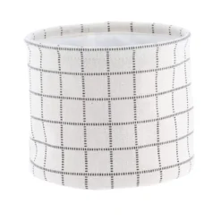 Set di 3 cestini portaoggetti (17 cm) Quadretti Bianco