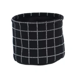 Set di 3 cestini portaoggetti (17 cm) Quadretti Nero