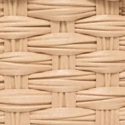 Set di 3 cestini portaoggetti intrecciati bassi (27 x 20 cm) Garlic Beige