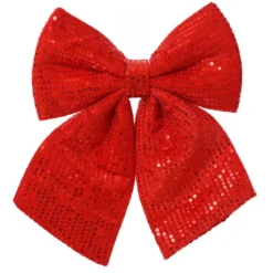 Set di 2 fiocchi di Natale (H13 cm) Paillettes Rosso