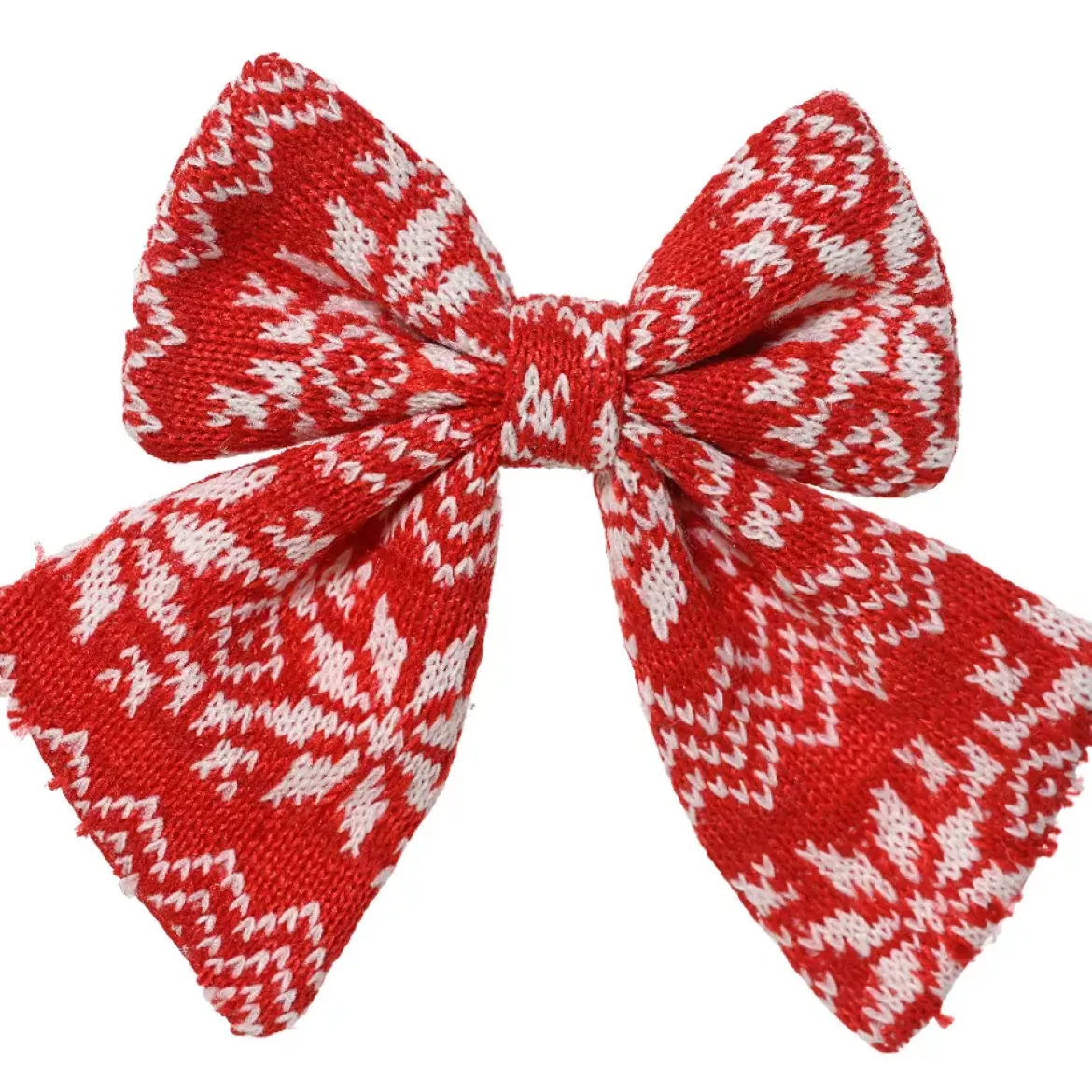 Set di 2 Fiocchi di Natale (H13 cm) Tradizione Rosso e bianco