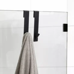 Set di 2 ganci speciale parete doccia (H 18cm) Nero
