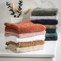 Set di 2 guanti da bagno cotone bio (15 x 21 cm) Méline Grigio tempesta
