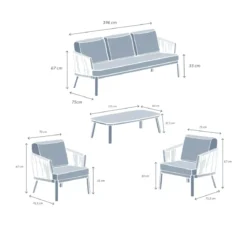 Set di mobili da giardino Amalfi Grigio antracite 5 posti
