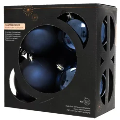 Set di 4 palline di Natale (D100 mm) Aravis Blu notte