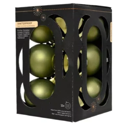 Set di 12 palline di Natale (D60 mm) Aravis Verde rosmarino