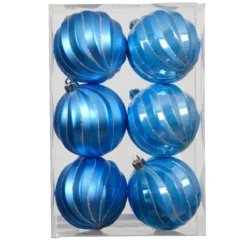 Set di 6 palline di Natale (D80 mm) Glam chic Azzurro
