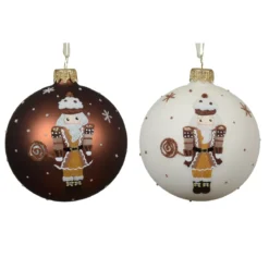 Set di 6 palline di Natale in vetro (D80 mm) Cioccolato Schiaccianoci