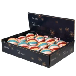 Set di 12 palline di Natale in vetro (D80 mm) Sogno Multicolore