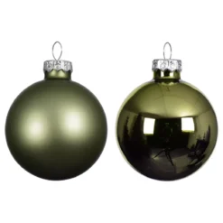 Set di 6 palline di Natale in vetro (D80 mm) Boreale Verde rosmarino