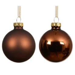 Set di 4 Palline di Natale in vetro (D100 mm) Boreale Marrone caffè
