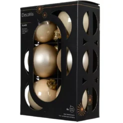 Set di 6 palline di Natale in vetro (D80 mm) Boreale Perla