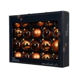 Set di 21 palline di Natale in vetro (D60 a 75 mm) Assortite Cristallo Cognac