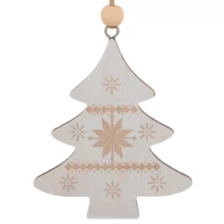 Set di 2 pendenti in legno (H8 cm) Duo Savoyard Bianco e Rosso
