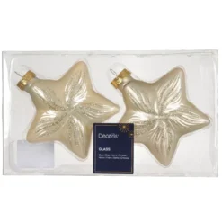 Set di 2 pendenti in vetro (H10 cm) Stelle Celesti Perla