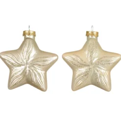 Set di 2 pendenti in vetro (H10 cm) Stelle Celesti Perla