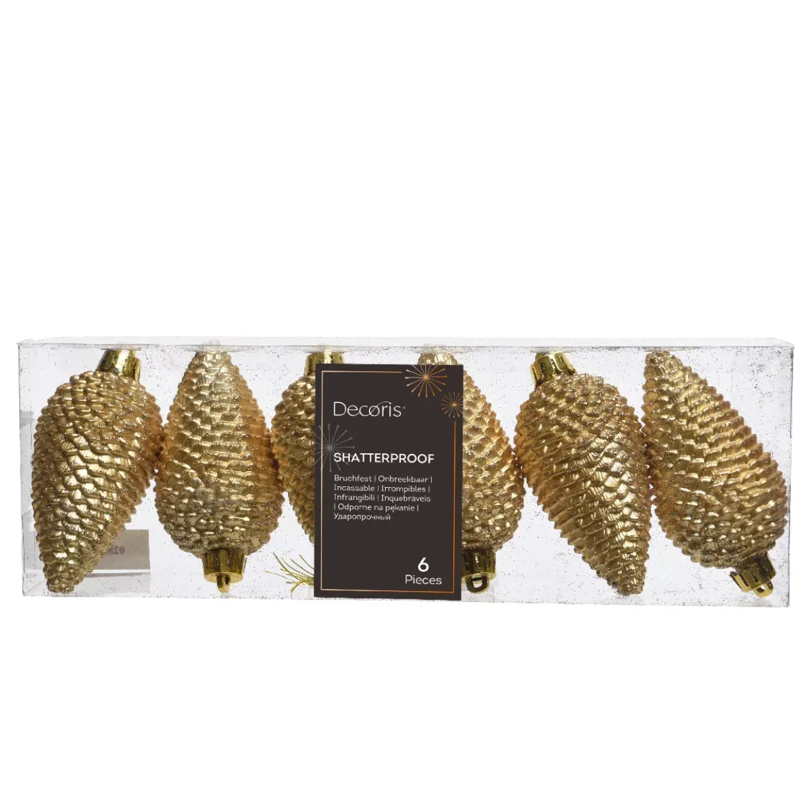 Set di 6 pigne Alpine Oro