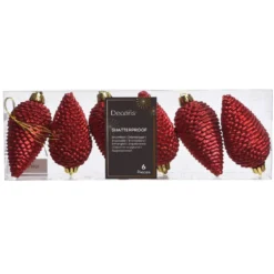 Set di 6 pigne Alpine Rosso