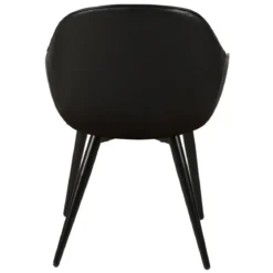 Set di 2 poltrone in similpelle (seduta 47 cm) Juno Nero carbone