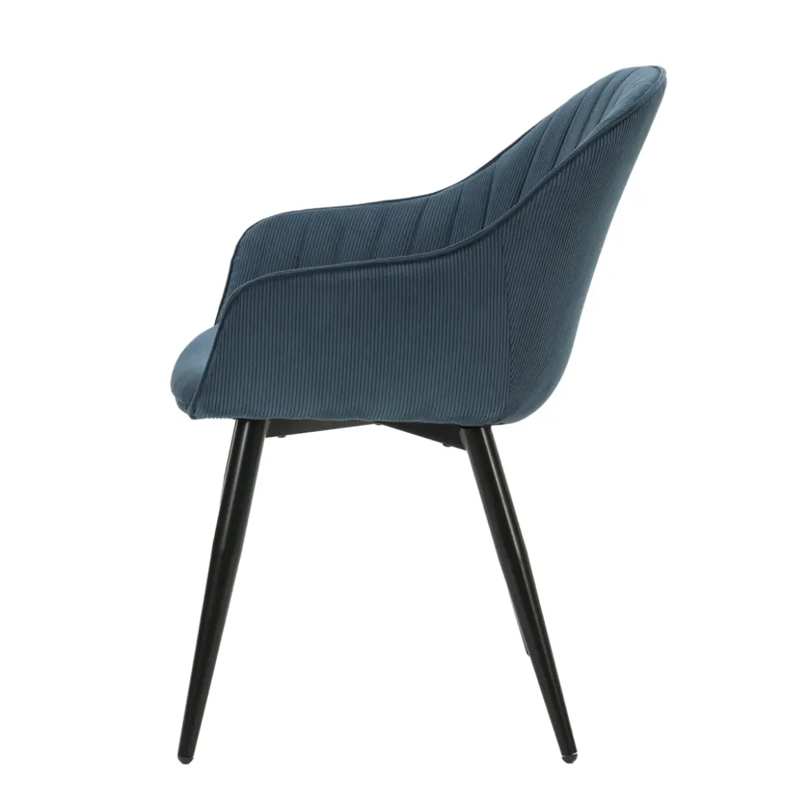 Set di 2 poltrone in velluto a coste (seduta 47 cm) Juno Blu