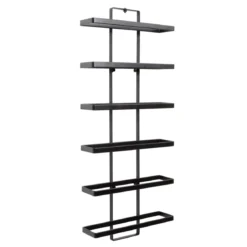 Set di 2 portabottiglie da parete metallo 12 scompartimenti (Alt 139 cm) Léo Nero