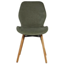 Set di 2 sedie da pranzo in tessuto testurizzato (seduta 46 cm) Malika Verde bottiglia