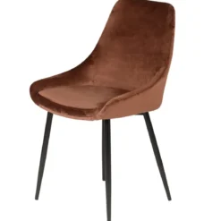 Set di 2 sedie da pranzo in velluto (seduta 47 cm) Juno Marrone