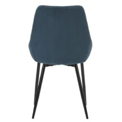 Set di 2 sedie da pranzo in velluto a coste (seduta 47 cm) Juno Blu