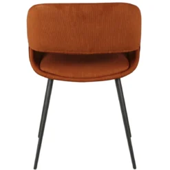 Set di 2 sedie da pranzo in velluto a coste (seduta 49 cm) Orka Cognac