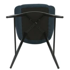 Set di 2 sgabelli per isola centrale con schienale in velluto a coste (Altezza seduta 67cm) Juno Blu