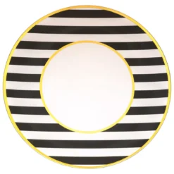 Set di 12 sottopiatti a righe Nero e Bianco
