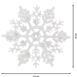 Set di 12 stelle di Natale da appendere (10 cm) Morzine Bianco
