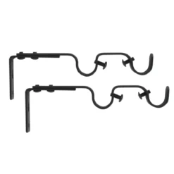 Set di 2 supporti doppi regolabili (L165/L190 cm - Ø20 mm) Jim Nero opaco