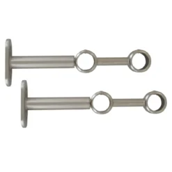 Set di 2 supporti doppi regolabili (L150 - L195 / Ø20 mm) Argento