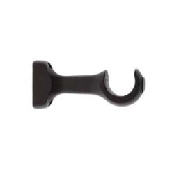 Set di 2 supporti fissi in legno per asta (L11.5 cm/ D28 mm) Nils grondaia Nero opaco