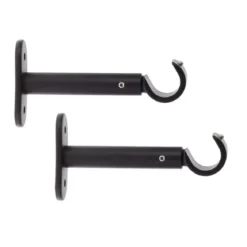 Set di 2 supporti fissi (L90 / D20 mm) Jim gouttière Nero opaco