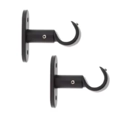 Set di 2 supporti fissi (L50 / D20 mm) Jim gouttière Nero opaco
