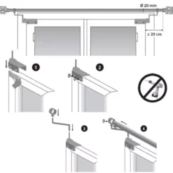 Set di 2 supporti Fix'vit (L180 - Ø20 mm) Bianco