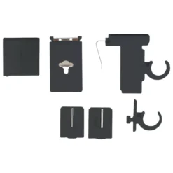 Set di 2 supporti per asta in PVC Clip Grigio antracite