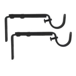Set di 2 supporti regolabili (L110/L150 cm - Ø20 mm) Nero opaco