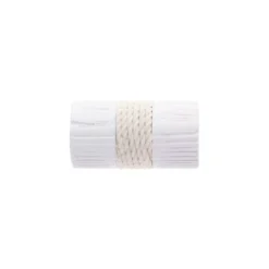 Set di 2 tappi per asta in legno cerusato (D28 mm) Soren corda Bianco