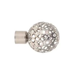 Set di 2 terminali asta (D20 mm) Jim Sfera forata Argento opaco